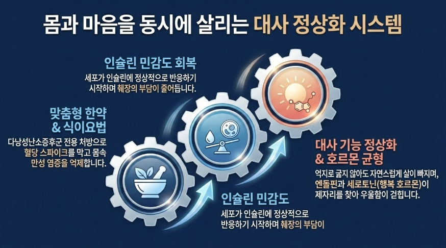 다낭성난소증후군과 인슐린저항성 환자의 대사 정상화 시스템 치료