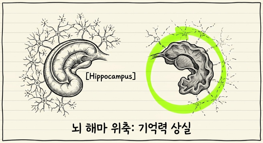 벤조디아제핀 부작용인 해마 위축 기전 이미지